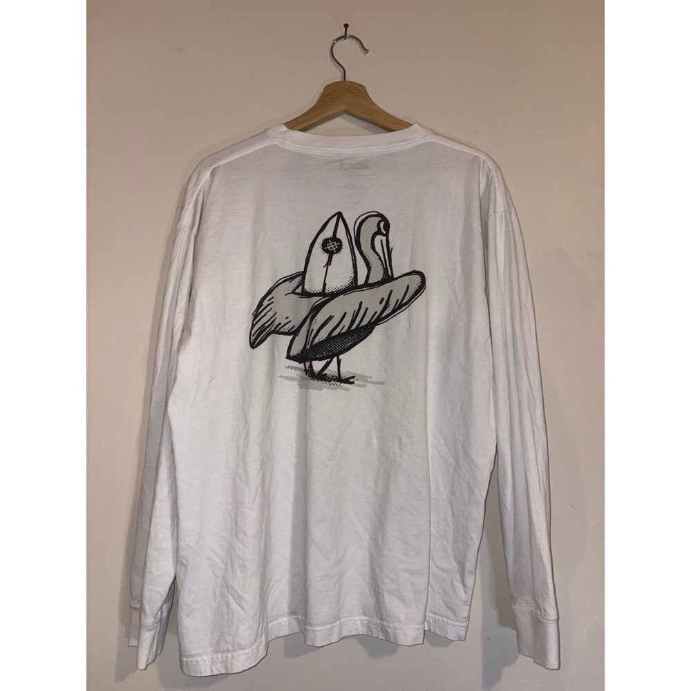 Stance White Pelican Long Sleeve T 100% Cotton - All Gender Large